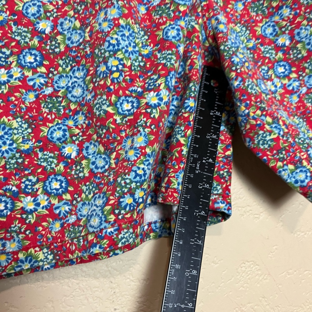 Vintage Cherokee women moms high rise front‎ pleated floral multicolor shorts 14 - Picture 10 of 16